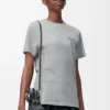 Camiseta de corte recto en algodón gris jaspeado