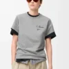 Camiseta de corte recto en algodón gris jaspeado