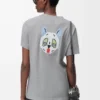 Camiseta de corte recto en algodón gris jaspeado