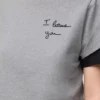 Camiseta de corte recto en algodón gris jaspeado