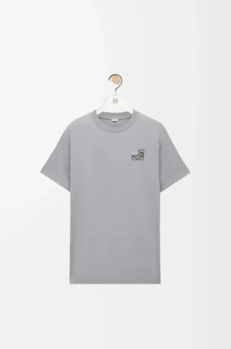 Camiseta de corte recto en algodón gris medio