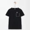 Camiseta de corte recto en algodón Negro