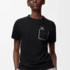 Camiseta de corte recto en algodón Negro