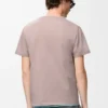 Camiseta de corte recto en algodón rosa claro Camiseta de corte recto en algodón rosa claro