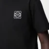 Camiseta de corte regular en algodón negro Camiseta de corte regular en algodón negro