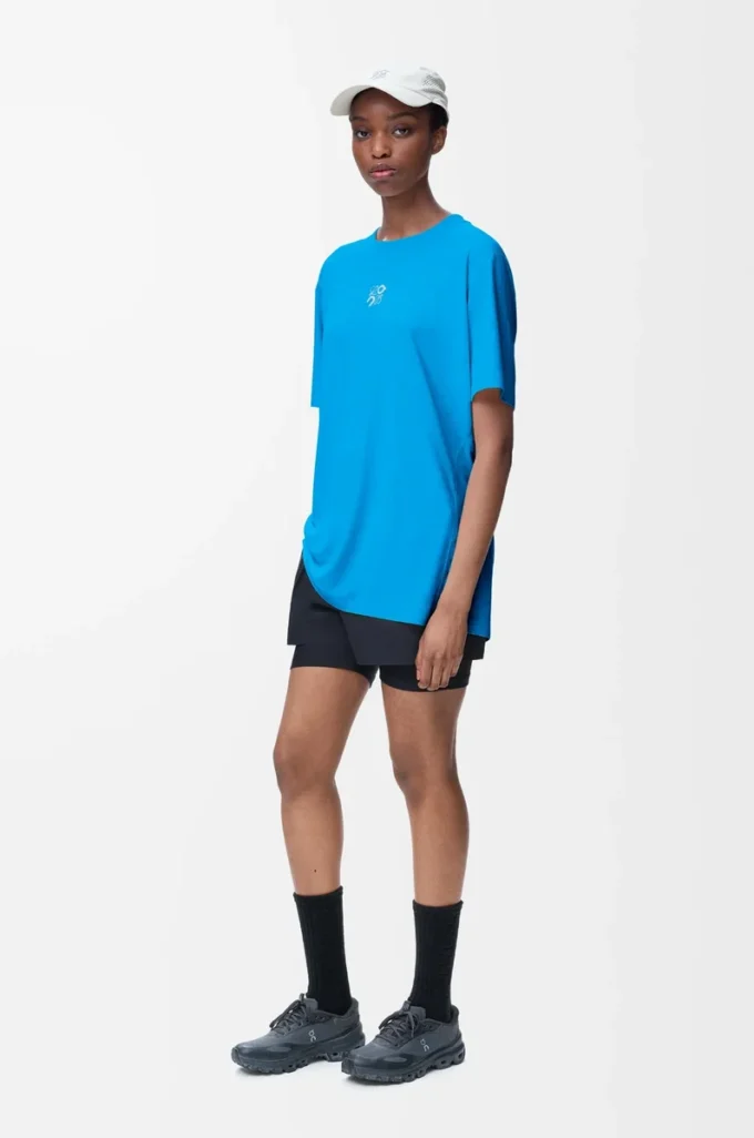 Camiseta deportiva en jersey técnico Azul