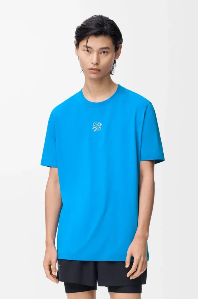 Camiseta deportiva en jersey técnico Azul