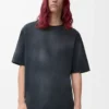 Camiseta holgada de algodón. Color negro. Camiseta holgada de algodón. Color negro.
