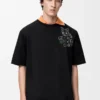 Camiseta holgada de algodón. Color negro. Camiseta holgada de algodón. Color negro.