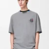 Camiseta holgada de algodón gris jaspeado. Camiseta holgada de algodón gris jaspeado.