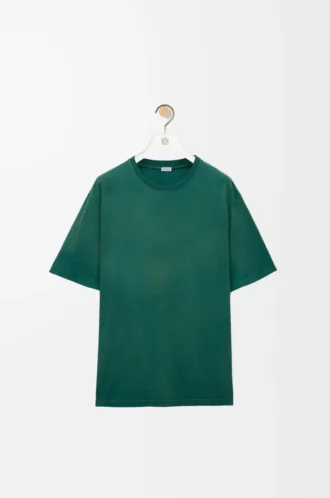 Camiseta holgada de algodón verde oscuro