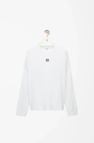Camiseta oversize de manga larga de algodón blanco