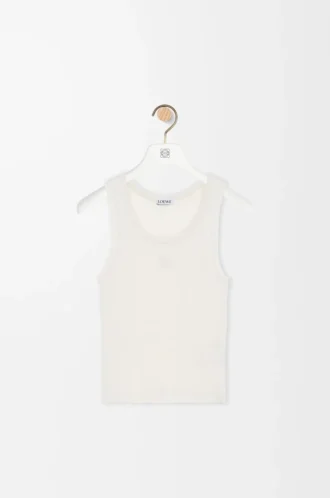 Camiseta sin mangas Anagram en seda blanco suave