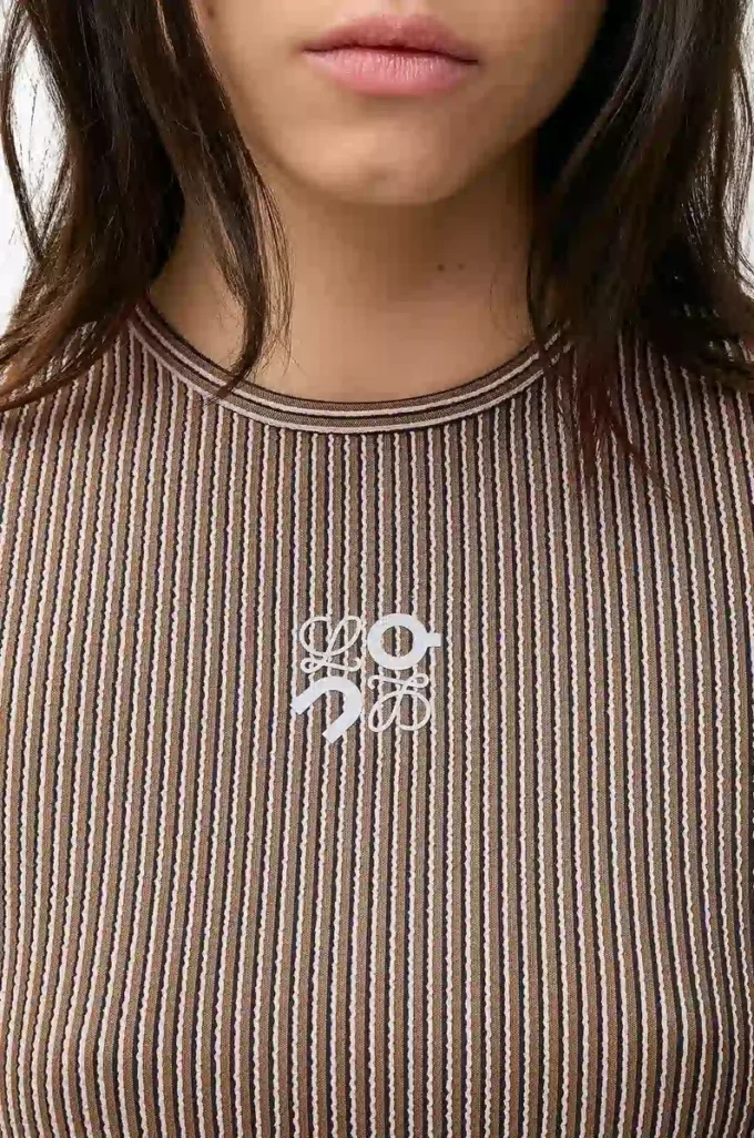 Camiseta sin mangas de jersey técnico marrón/rosa Camiseta sin mangas de jersey técnico marrón/rosa