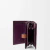Cartera compacta con cremallera en piel de becerro granulada suave Dirty Mauve/Squirrel Cartera compacta con cremallera en piel de becerro granulada suave Dirty Mauve/Squirrel