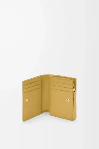 Cartera compacta Puzzle en piel de becerro clásica Ginger/Sea Salt