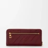 Cartera con cremallera y nudo en piel de anguila Dark Burgundy Cartera con cremallera y nudo en piel de anguila Dark Burgundy