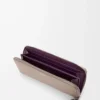 Cartera con cremallera y nudo en piel de becerro napa brillante Clay/Plum Cartera con cremallera y nudo en piel de becerro napa brillante Clay/Plum