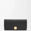 Cartera continental Pebble en piel de becerro napa brillante, color negro Cartera continental Pebble en piel de becerro napa brillante, color negro