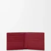 Cartera doble en piel de becerro clásica rojo quemado Cartera doble en piel de becerro clásica rojo quemado