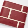 Cartera doble en piel de becerro clásica rojo quemado Cartera doble en piel de becerro clásica rojo quemado