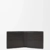 Cartera doble en piel de becerro clásica texturizada Gris oscuro Cartera doble en piel de becerro clásica texturizada Gris oscuro