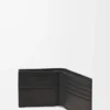 Cartera doble en piel de becerro clásica texturizada Gris oscuro Cartera doble en piel de becerro clásica texturizada Gris oscuro