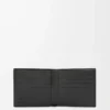 Cartera doble en piel de becerro granulada suave color antracita Cartera doble en piel de becerro granulada suave color antracita