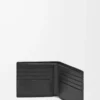 Cartera doble en piel de becerro granulada suave Negro