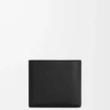 Cartera doble en piel de becerro granulada suave Negro