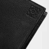 Cartera doble en piel de becerro granulada suave Negro