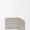 Cartera doble en piel de becerro satinada gris concha