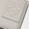 Cartera doble en piel de becerro satinada gris concha