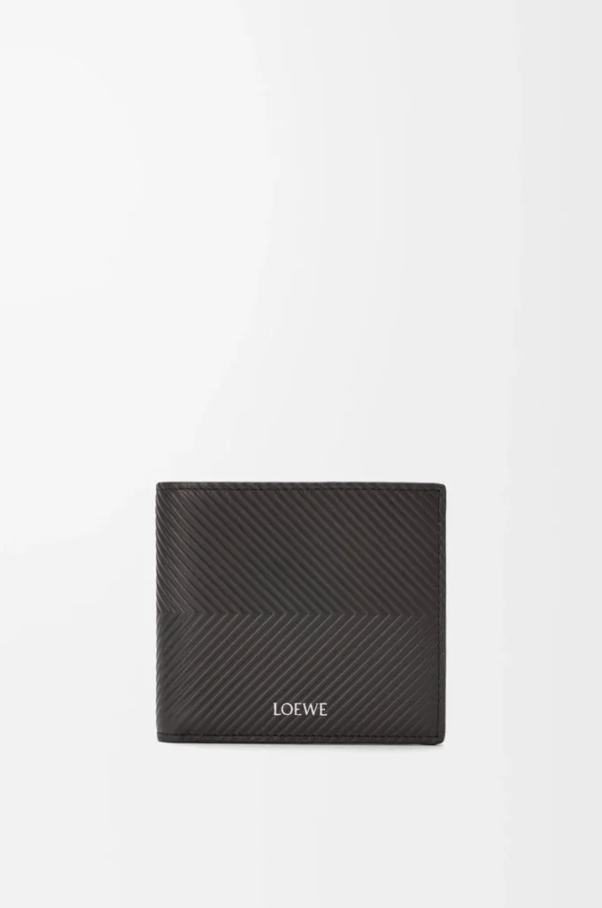 Cartera doble para monedas en piel de becerro clásica texturizada, gris oscuro Cartera doble para monedas en piel de becerro clásica texturizada, gris oscuro