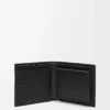 Cartera doble para monedas en piel de becerro satinada negra Cartera doble para monedas en piel de becerro satinada negra