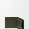 Cartera para monedas Puzzle con doble pliegue en piel de becerro clásica Dark Khaki Cartera para monedas Puzzle con doble pliegue en piel de becerro clásica Dark Khaki