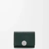 Cartera plegable de tres pliegues en piel de becerro granulada Pebble, color Sherwood Cartera plegable de tres pliegues en piel de becerro granulada Pebble, color Sherwood