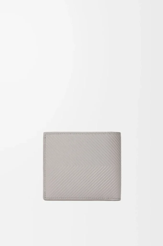 Cartera plegable en piel de becerro clásica texturizada Shell Grey Cartera plegable en piel de becerro clásica texturizada Shell Grey