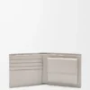 Cartera plegable para monedas en piel de becerro clásica texturizada Shell Grey Cartera plegable para monedas en piel de becerro clásica texturizada Shell Grey