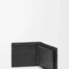 Cartera plegable para monedas en piel de becerro granulada suave, color negro Cartera plegable para monedas en piel de becerro granulada suave, color negro