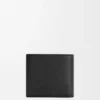 Cartera plegable para monedas en piel de becerro granulada suave, color negro Cartera plegable para monedas en piel de becerro granulada suave, color negro