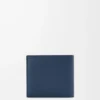 Cartera plegable para monedas en piel de becerro satinada teñida en índigo Cartera plegable para monedas en piel de becerro satinada teñida en índigo