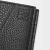 Cartera plegable Puzzle para monedas en piel de becerro granulada flexible, color negro Cartera plegable Puzzle para monedas en piel de becerro granulada flexible, color negro