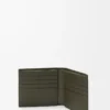 Cartera Puzzle de doble pliegue en piel de becerro clásica Dark Khaki Cartera Puzzle de doble pliegue en piel de becerro clásica Dark Khaki