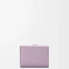 Cartera tríptica en piel de becerro granulada suave Dirty Mauve/Squirrel Cartera tríptica en piel de becerro granulada suave Dirty Mauve/Squirrel