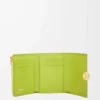 Cartera vertical pequeña Pebble en piel de becerro napa brillante Meadow Green