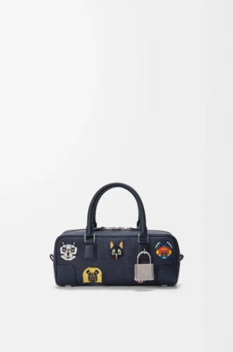 Cats Amazona 23 bolso recortado en denim bordado Azul