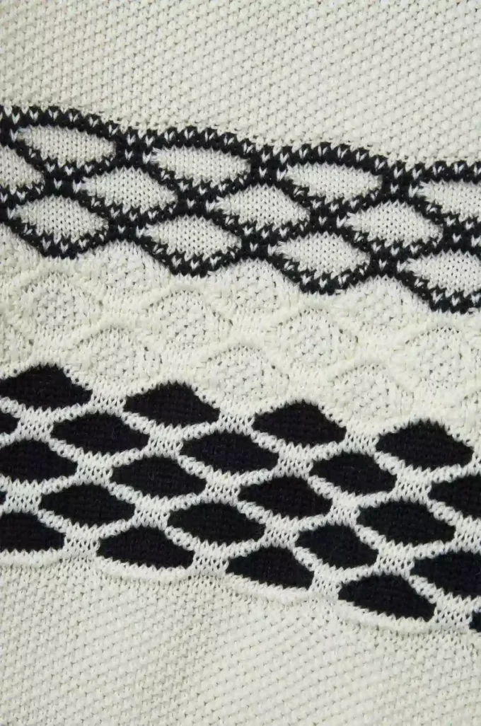 Chaleco de jacquard de algodón negro/blanco Chaleco de jacquard de algodón negro/blanco