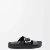 Chanclas Ease Buckle de piel de becerro curtida vegetalmente, color negro Chanclas Ease Buckle de piel de becerro curtida vegetalmente, color negro