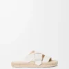 Chanclas espadrilles con forma de pétalo en suave piel de becerro. Blanco